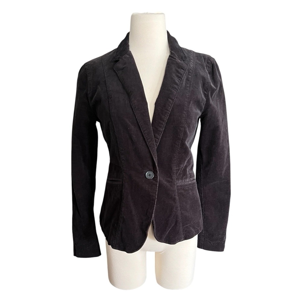 Calvin Klein Jeans Y2K Womens M Dark Brown/ Black Corduroy Blazer Jacket Grunge